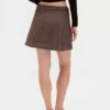 Mini-skort i plissert ullblanding