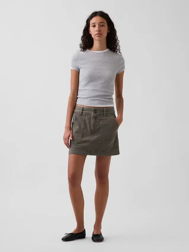 Mini-skort med høy midje