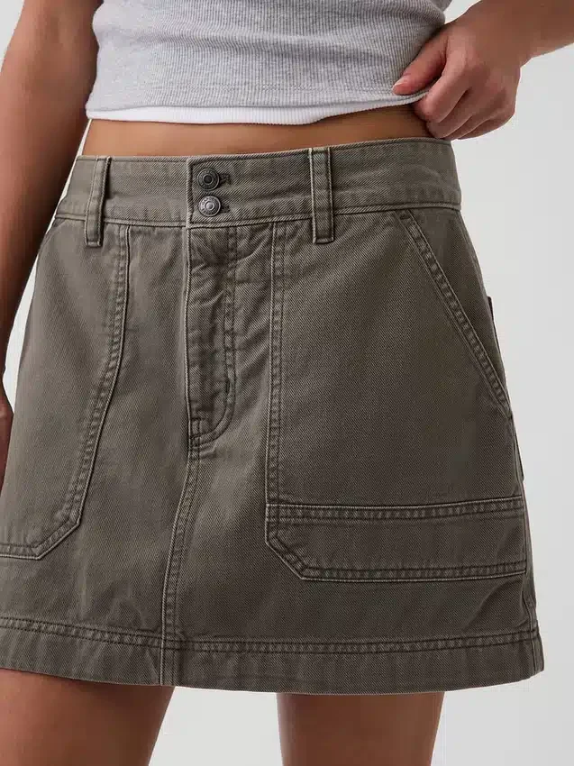 Mini-skort med høy midje