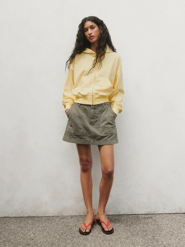 Mini-skort med høy midje