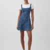 Minikjole i denim med glidelås foran