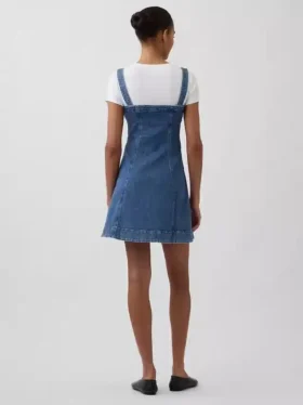 Minikjole i denim med glidelås foran