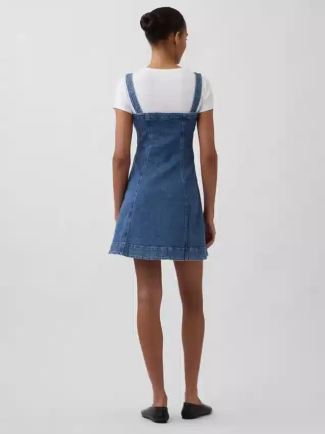 Minikjole i denim med glidelås foran