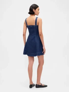 Minikjole i denim med glidelås foran
