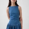 Minikjole i denim med lav midje