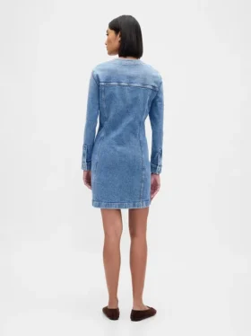 Minikjole i denim med lommer