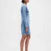 Minikjole i denim med lommer