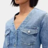 Minikjole i denim med lommer