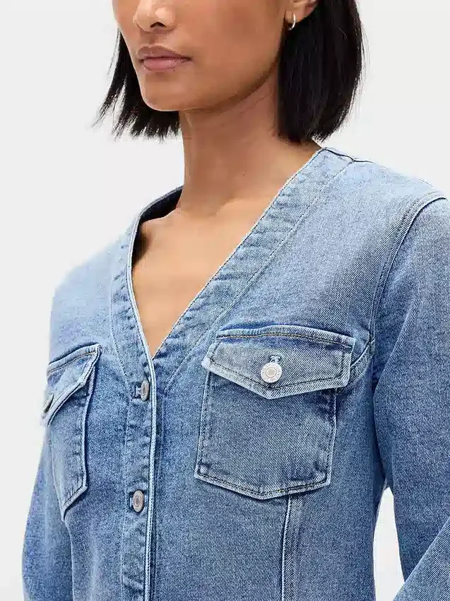 Minikjole i denim med lommer