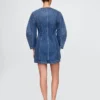 Minikjole i denim med tønneformede ermer