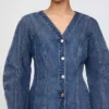 Minikjole i denim med tønneformede ermer