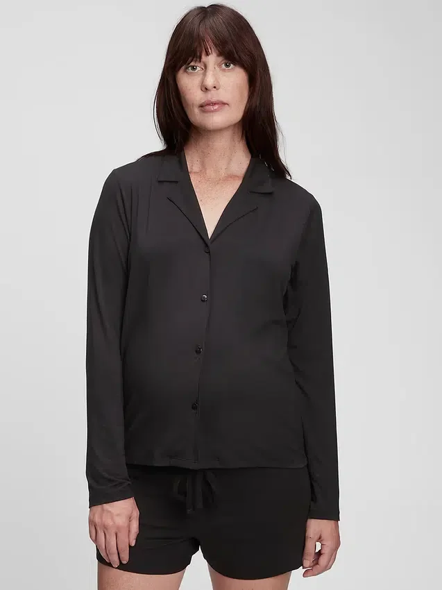 Modal-pyjamas-skjorte for mammaklær