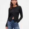Moderne cardigan med rund hals
