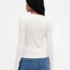 Moderne cardigan med rund hals