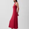 Moderne maxi-kjole med ribbet innebygd BH