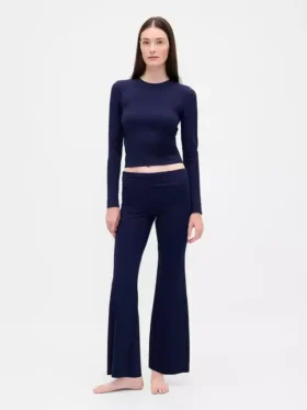 Moderne pyjamasleggings med brettet linning