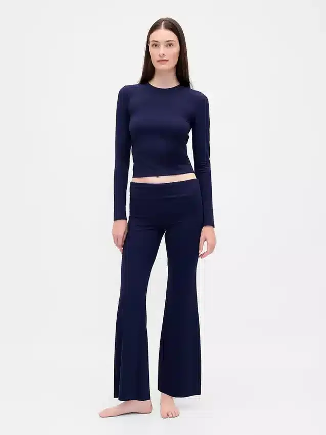 Moderne pyjamasleggings med brettet linning