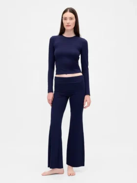 Moderne pyjamasleggings med brettet linning