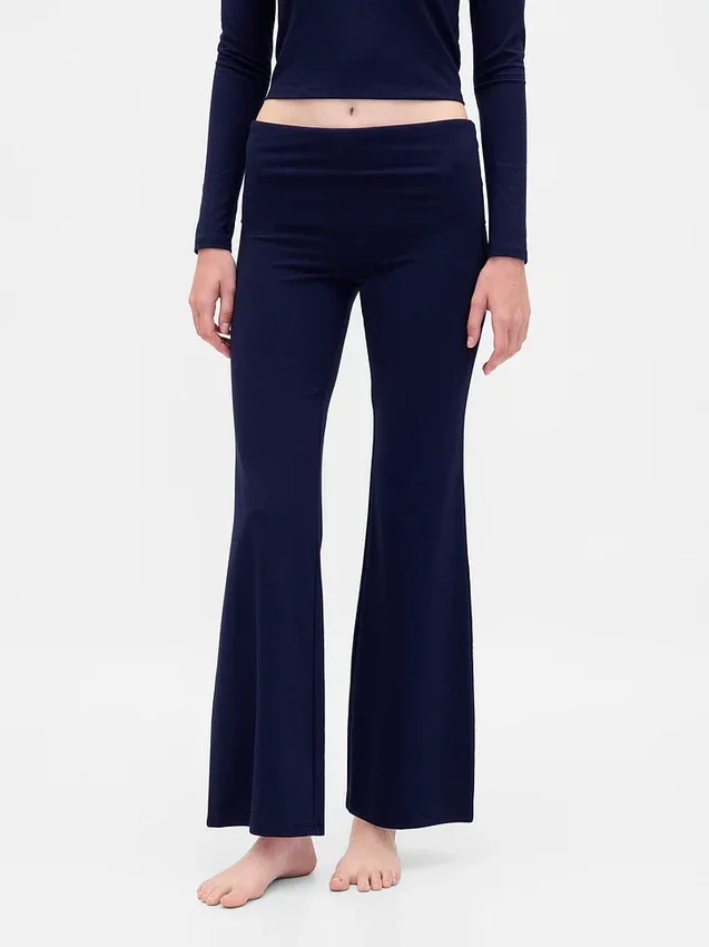 Moderne pyjamasleggings med brettet linning