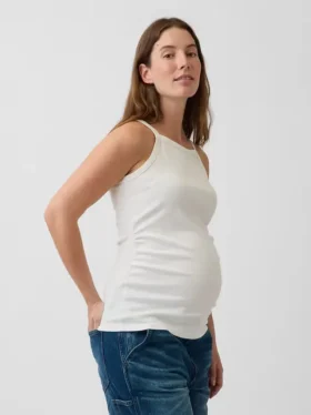 Moderne tank-top med forklehals for mammaklær