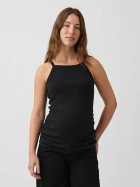 Moderne tank-top med forklehals for mammaklær