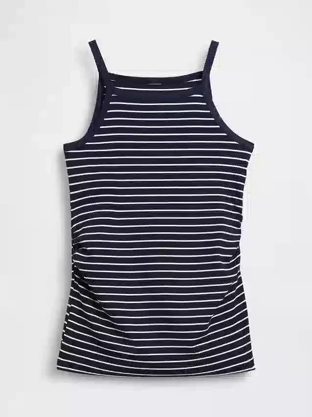Moderne tank-top med forklehals for mammaklær