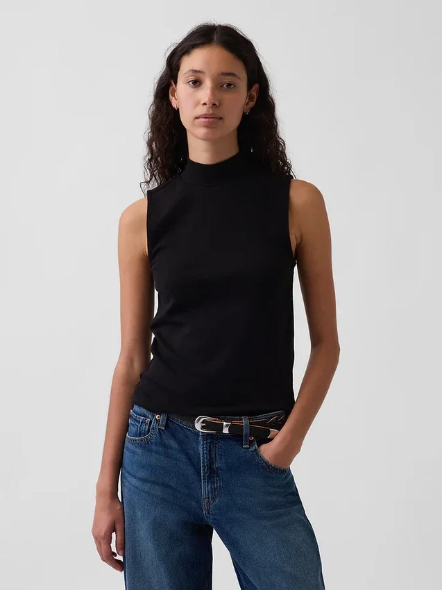 Moderne tank-top med høyhals