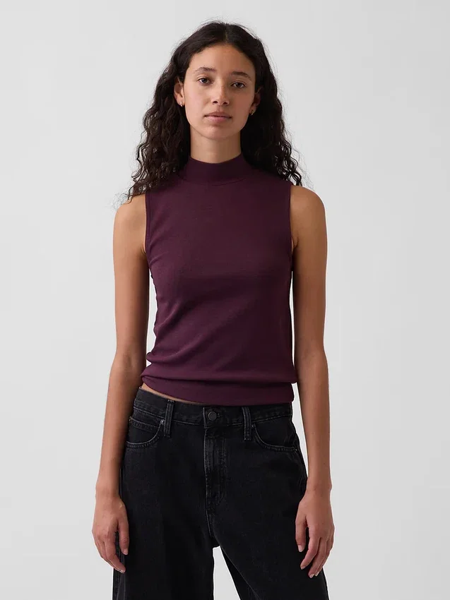 Moderne tank-top med høyhals
