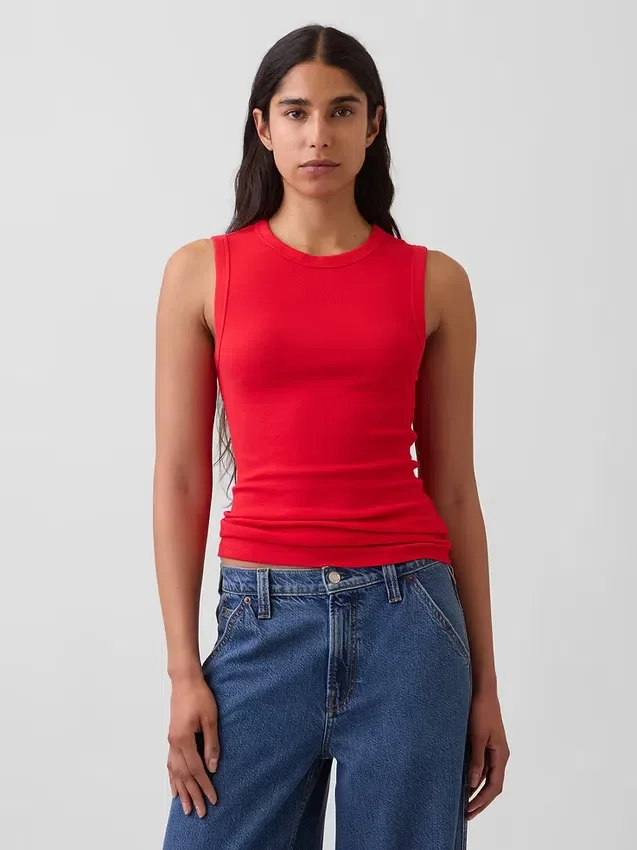 Moderne tank-top med rund hals