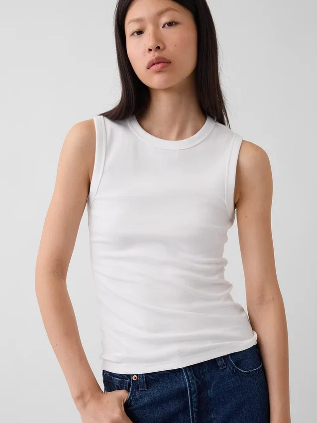 Moderne tank-top med rund hals