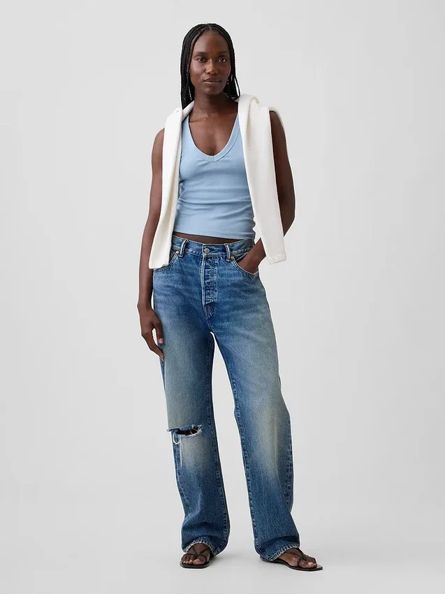 Moderne tank-top med V-hals