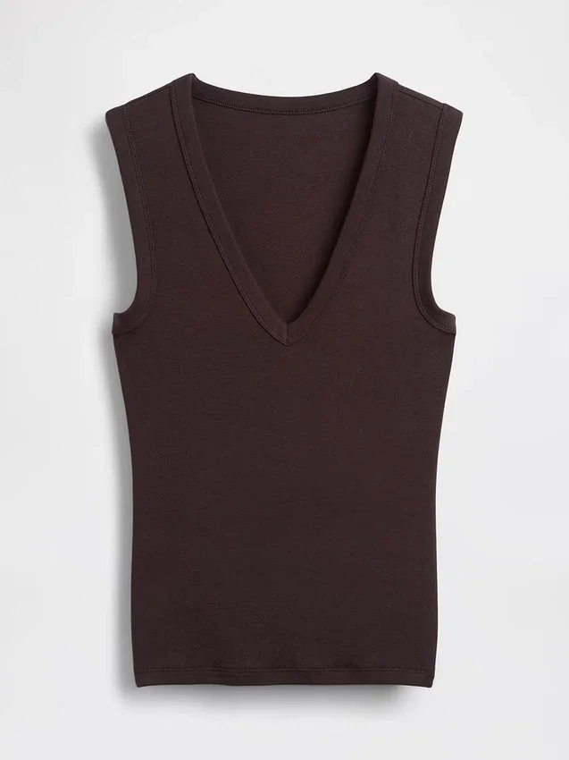 Moderne tank-top med V-hals