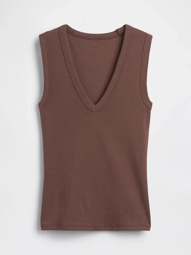 Moderne tank-top med V-hals