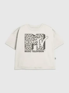 Mtv-T-skjorte med leopardlogo for barn