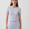Myk modal-ribbet pyjamas-T-skjorte