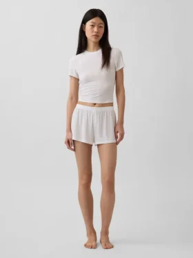 Myk modal-ribbet pyjamas-T-skjorte