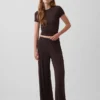 Myk modal-ribbet pyjamas-T-skjorte