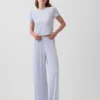 Myk modal-ribbet pyjamas-T-skjorte