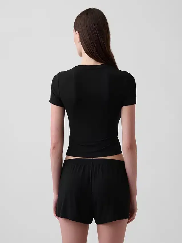 Myk modal-ribbet pyjamas-T-skjorte