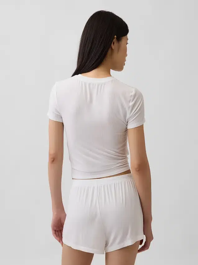 Myk modal-ribbet pyjamas-T-skjorte