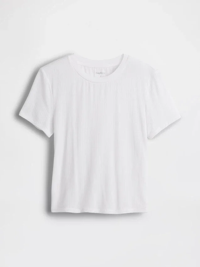 Myk modal-ribbet pyjamas-T-skjorte