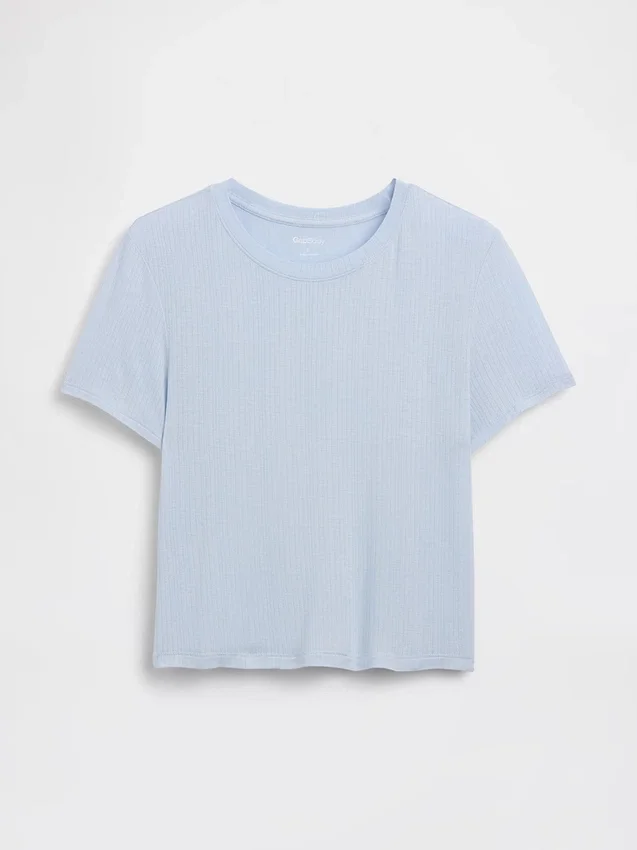 Myk modal-ribbet pyjamas-T-skjorte