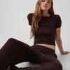 Myk modal-ribbet pyjamas-T-skjorte