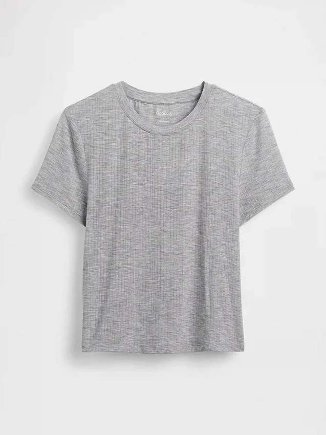 Myk modal-ribbet pyjamas-T-skjorte