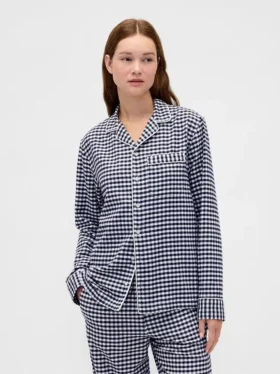 Mykeste flanellpyjamas-skjorte for voksne