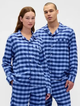 Mykeste flanellpyjamas-skjorte for voksne