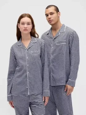 Mykeste flanellpyjamas-skjorte for voksne