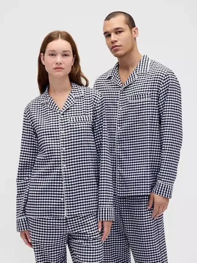 Mykeste flanellpyjamas-skjorte for voksne