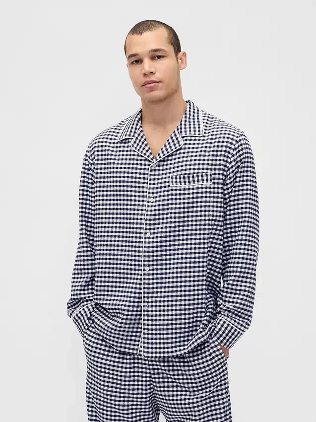 Mykeste flanellpyjamas-skjorte for voksne