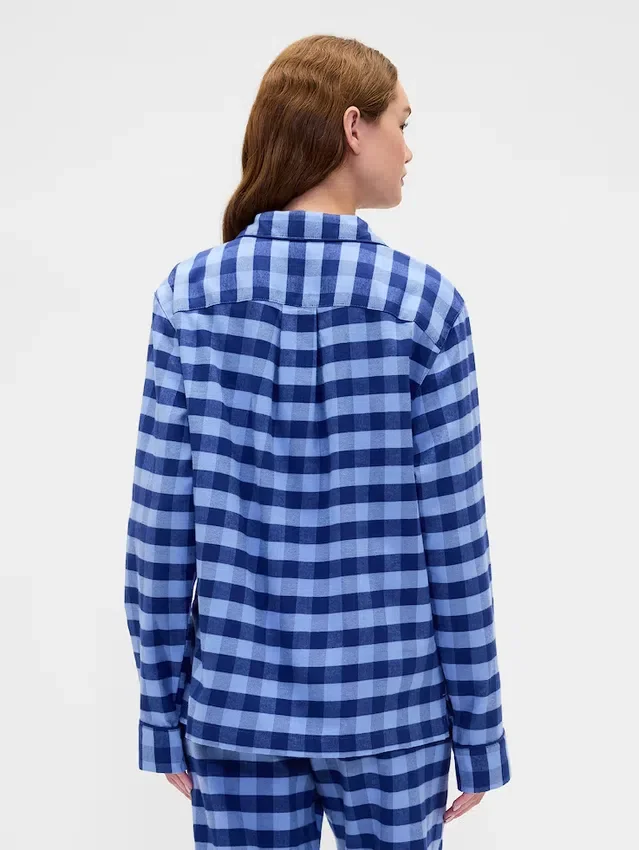 Mykeste flanellpyjamas-skjorte for voksne